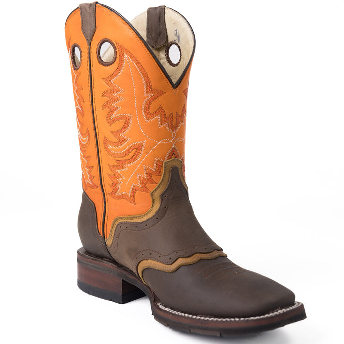 1120 - RockinLeather Men's Square Toe Western Boot With Underlay