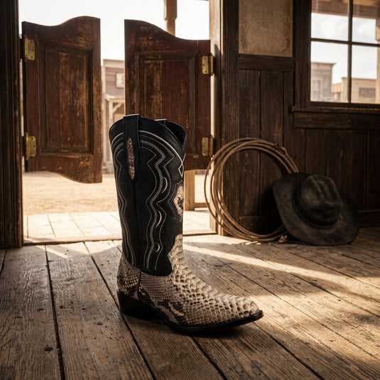 8004 - RockinLeather Men's Genuine Natural Python Boots