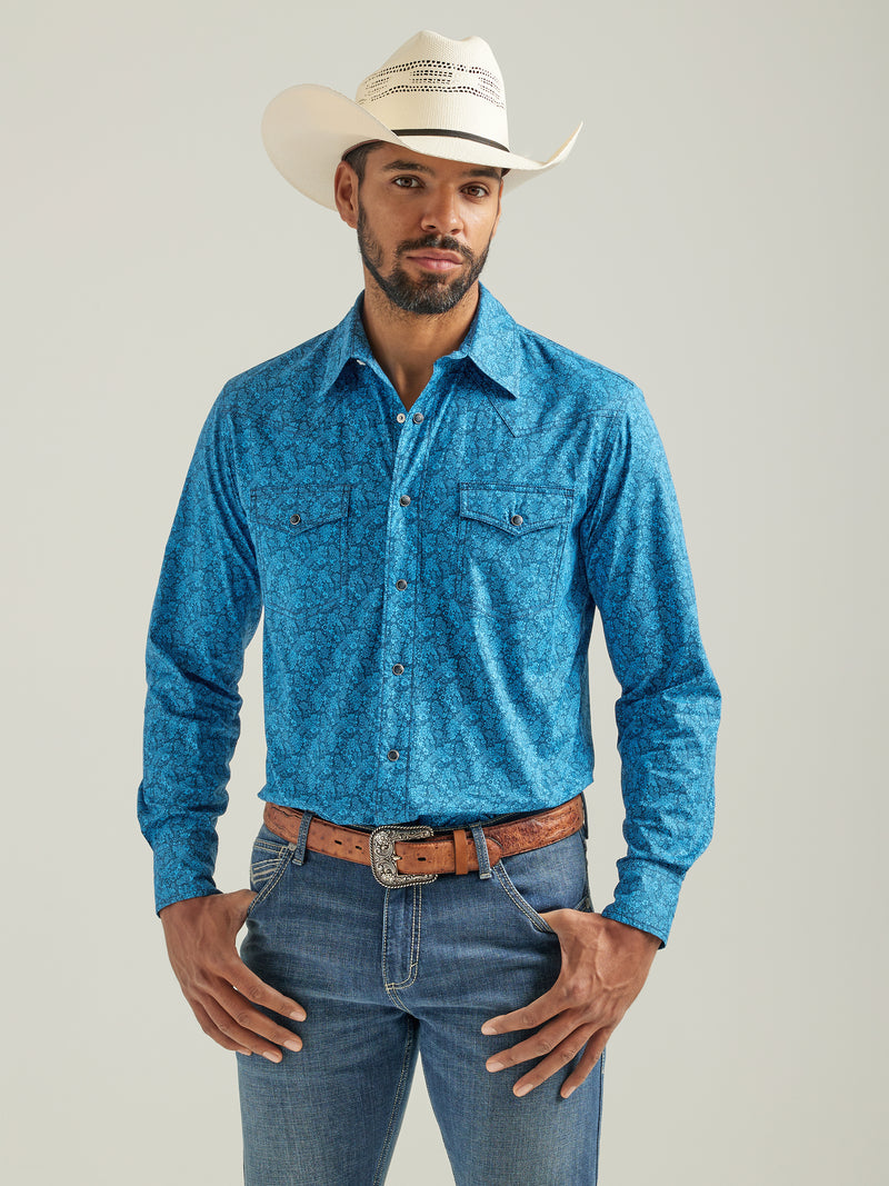 Load image into Gallery viewer, 112324831 - Men&#39;s Wrangler Wrangler® 20X® Competition Advanced Comfort Long Sleeve Shirt - Blue
