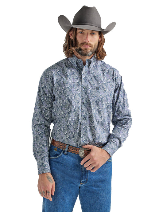 112324861 - Men's Wrangler George Strait Long Sleeve Shirt - Purple