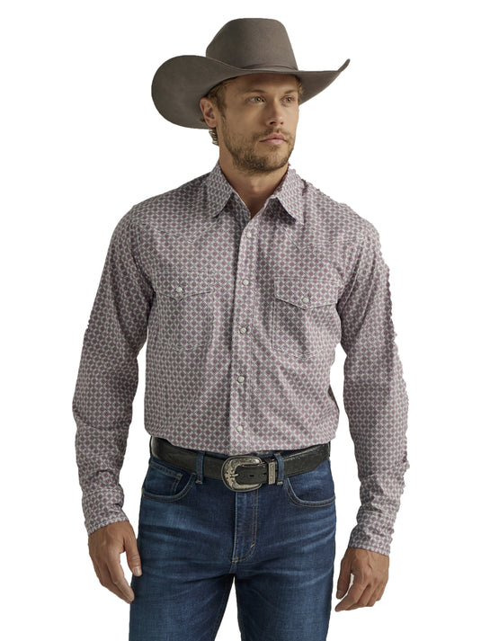 112330520 - Wrangler® 20X® Competition Advanced Comfort Long Sleeve Shirt - Classic Fit - Purple