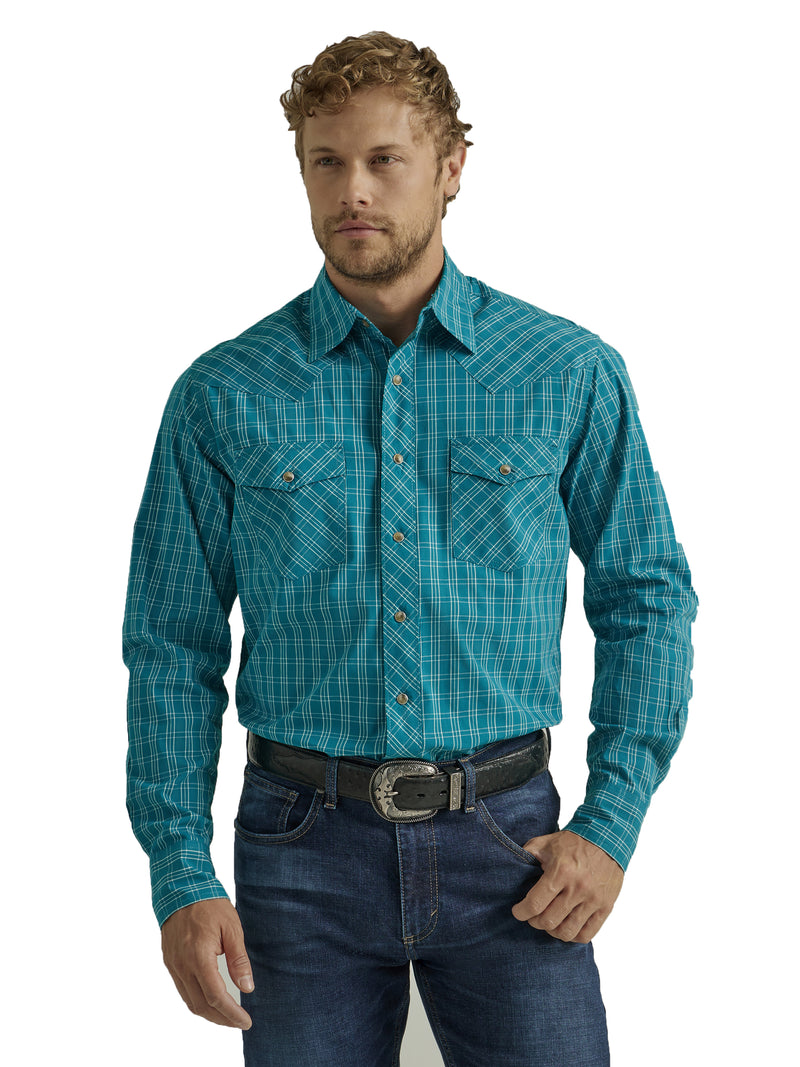 Load image into Gallery viewer, 112330525 - Wrangler® 20X® Competition Advanced Comfort Long Sleeve Shirt - Classic Fit - Teal
