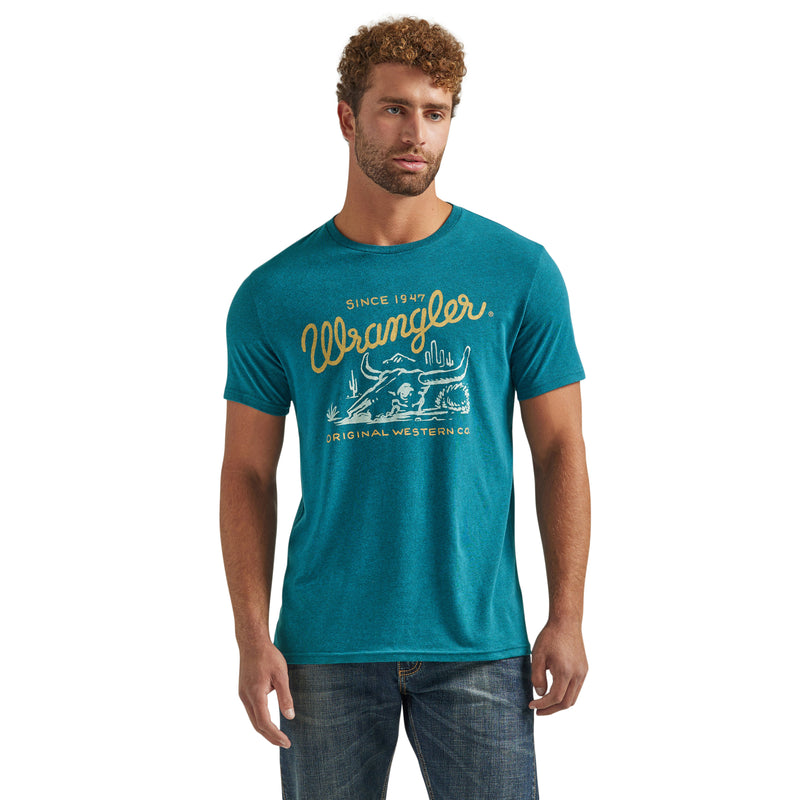 Load image into Gallery viewer, 112339561 - Wrangler® Short Sleeve T-Shirt - Cyan Heather
