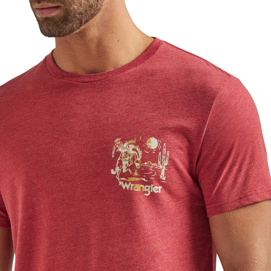 112339563 - Wrangler® Short Sleeve T-Shirt - Brick Red Heather