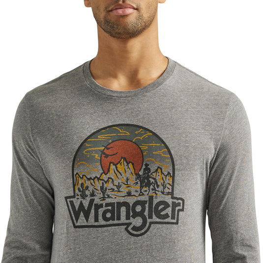 112339600 - Wrangler Men's Long Sleeve Desert Sunrise T-Shirt in Graphite Heather