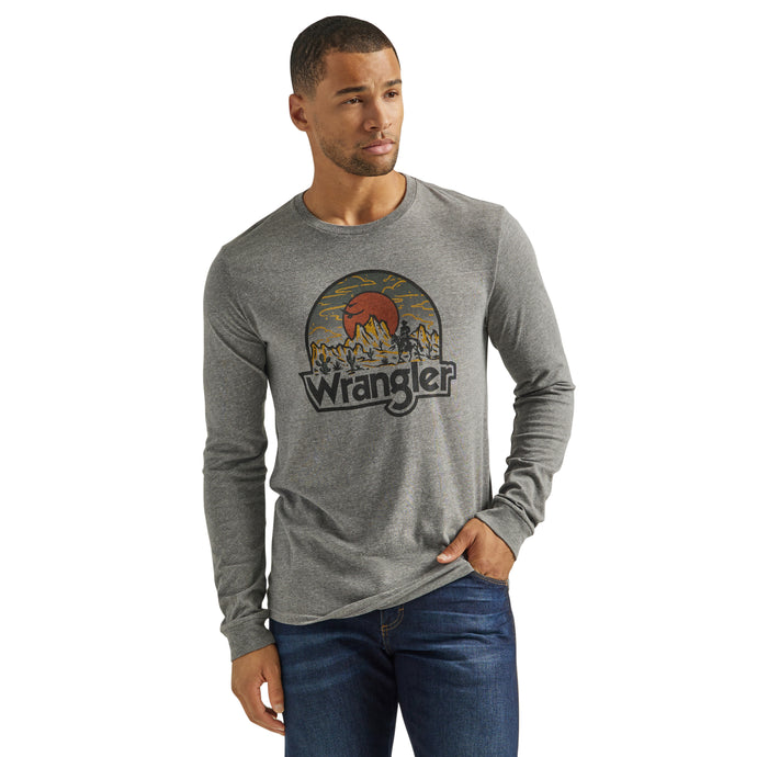 112339600 - Wrangler Men's Long Sleeve Desert Sunrise T-Shirt in Graphite Heather