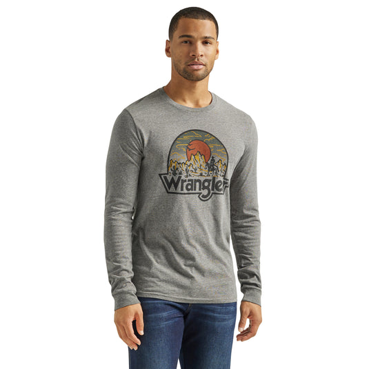 112339600 - Wrangler Men's Long Sleeve Desert Sunrise T-Shirt in Graphite Heather