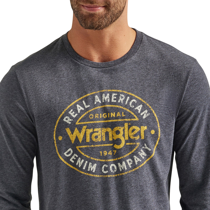 Load image into Gallery viewer, 112339605 - Wrangler® Long Sleeve T-Shirt - Caviar Heather
