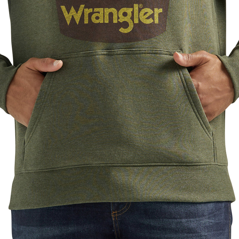 Load image into Gallery viewer, 112339644 - Wrangler Men&#39;s Logo Pullover Hoodie In Deep Depths Heather
