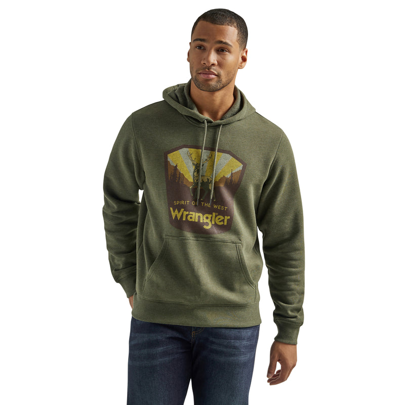 Load image into Gallery viewer, 112339644 - Wrangler Men&#39;s Logo Pullover Hoodie In Deep Depths Heather
