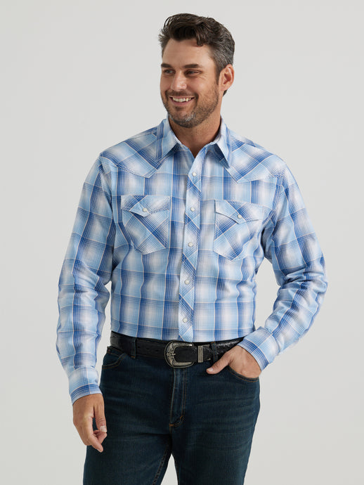 112344707 - Men's 20X® Competition Advance Comfort Long Sleeve Two Pocket Western Snap Shirt In Blue Gradient