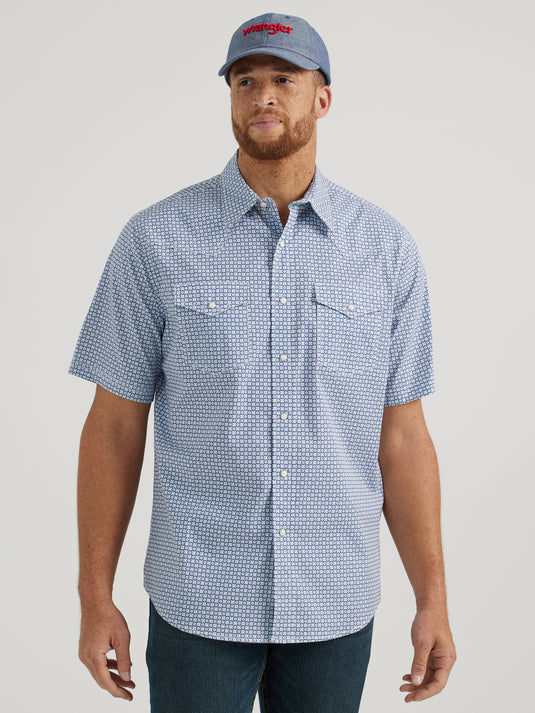 112346043 - Wrangler® 20X® Advanced Comfort Short Sleeve Shirt - Blue