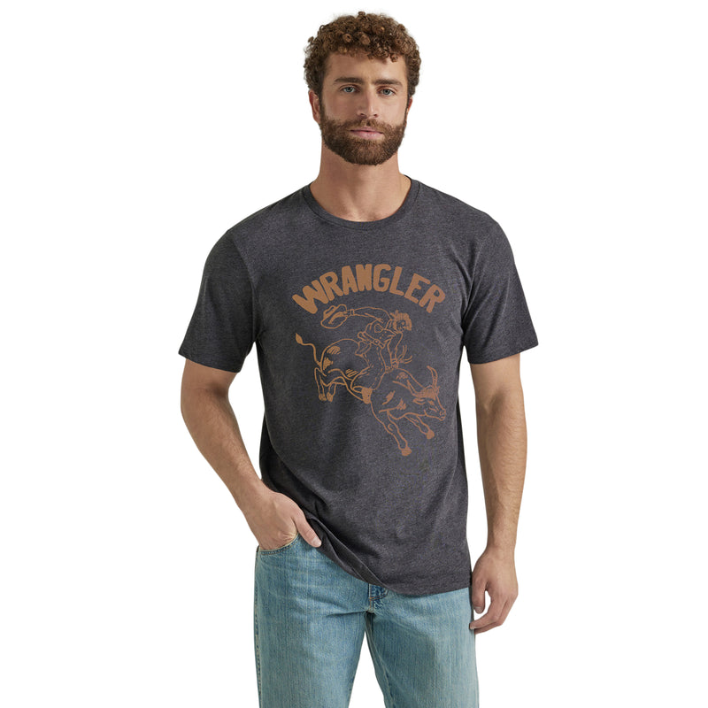 Load image into Gallery viewer, 112346565 - Men&#39;s Wrangler Bull Rider T-Shirt In Caviar
