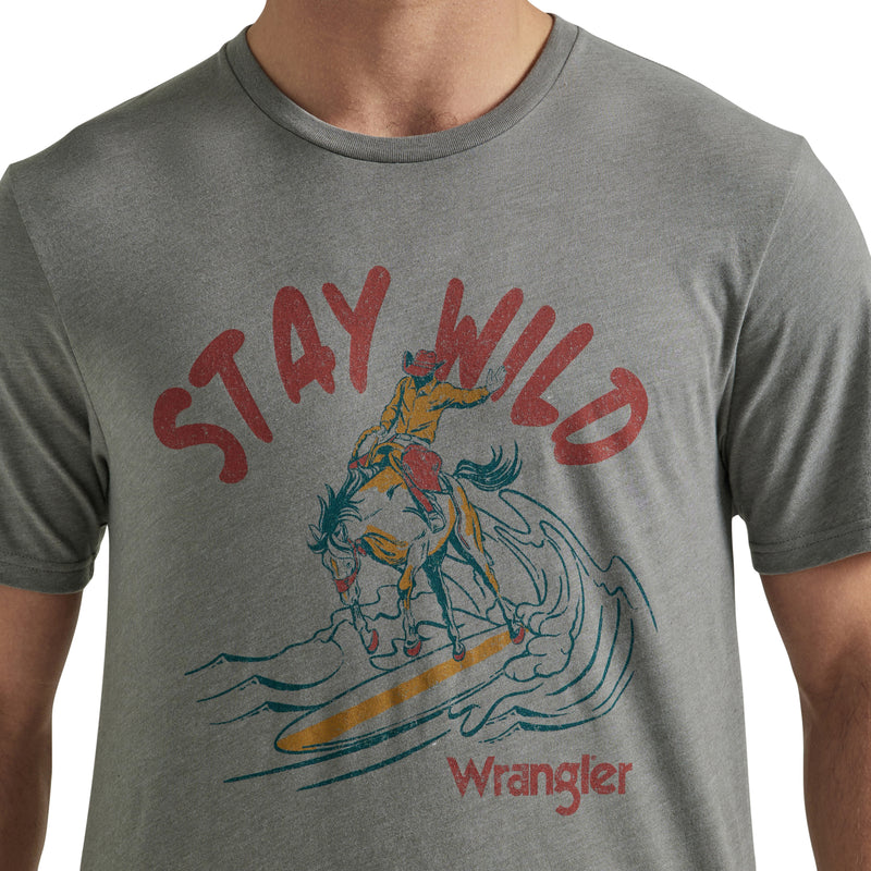 Load image into Gallery viewer, 112346568 - Men&#39;s Wrangler Coconut Cowboy Graphic T-Shirt In Pewter
