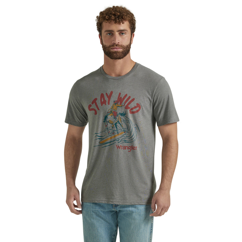 Load image into Gallery viewer, 112346568 - Men&#39;s Wrangler Coconut Cowboy Graphic T-Shirt In Pewter
