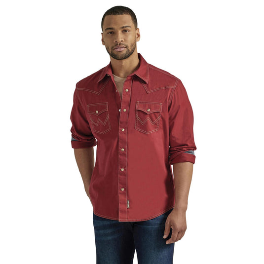 112346600 - Wrangler Retro® Premium Long Sleeve Shirt - Modern Fit - Red