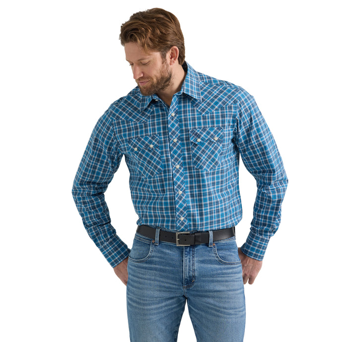 112351480 - Men's Wrangler Retro® Long Sleeve Sawtooth Snap Pocket Western Shirt