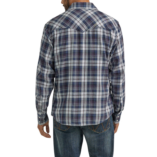 112352876 - Men's Wrangler Retro® Premium Long Sleeve Western Snap Plaid Shirt