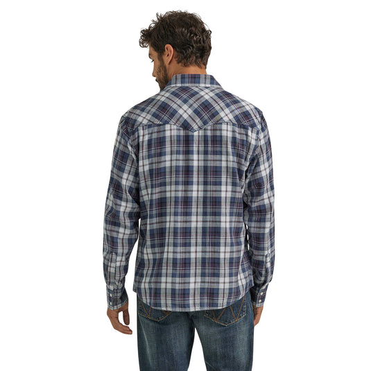 112352876 - Men's Wrangler Retro® Premium Long Sleeve Western Snap Plaid Shirt