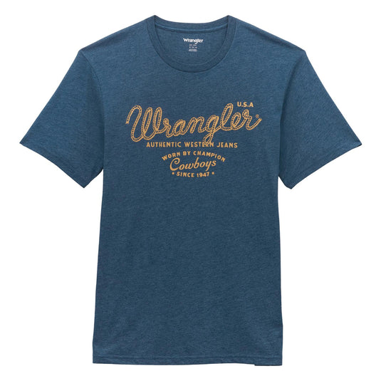 112353908 - Wrangler® Short Sleeve T-shirt - Regular Fit - Dark Denim Heather