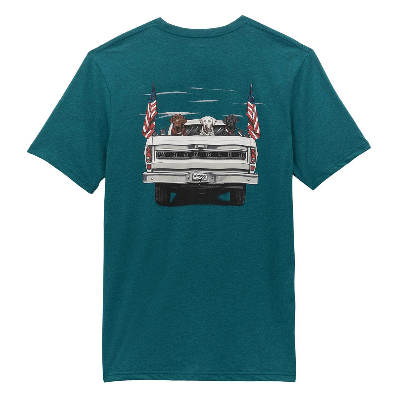 Load image into Gallery viewer, 112353937 - Wrangler® Short Sleeve T-shirt - Regular Fit - Cyan Pepper Heather
