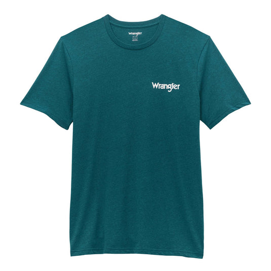 112353937 - Wrangler® Short Sleeve T-shirt - Regular Fit - Cyan Pepper Heather