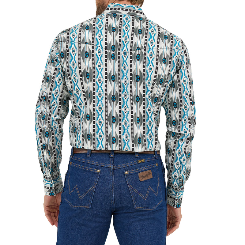 Load image into Gallery viewer, 112359442 - Wrangler Men&#39;s Checotah® Long Sleeve Western Snap Printed Shirt

