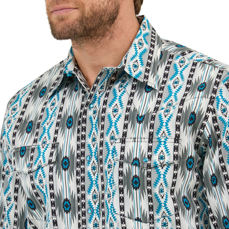 Load image into Gallery viewer, 112359442 - Wrangler Men&#39;s Checotah® Long Sleeve Western Snap Printed Shirt
