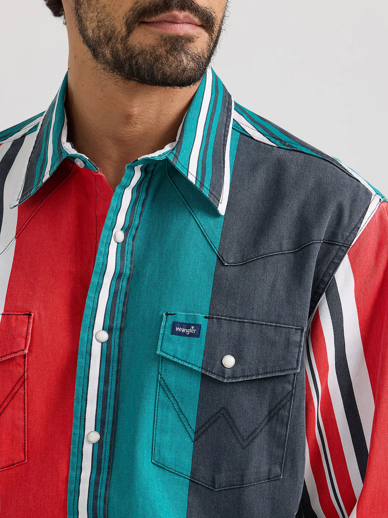 Load image into Gallery viewer, 112360107 - Wrangler Vintage-Inspired Brushpopper Western Snap Workshirt
