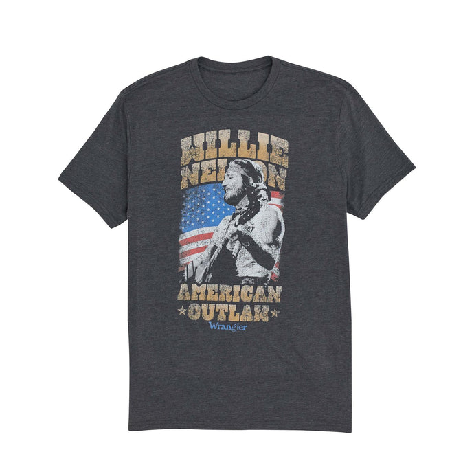 112361069 - Wrangler® Short Sleeve Graphic T-Shirt - Willie Nelson - Regular Fit - Asphalt