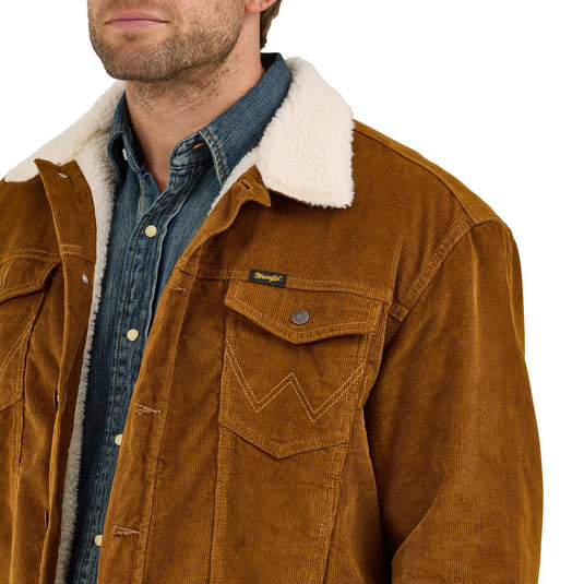 112367603 - Men's Wrangler® Cowboy Cut® Sherpa Lined Corduroy Jacket