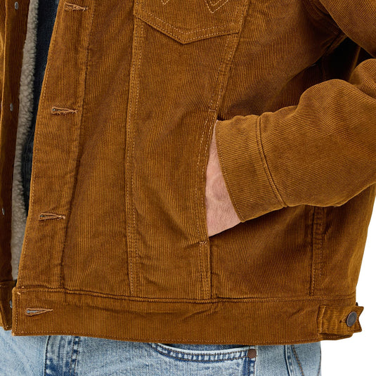 112367603 - Men's Wrangler® Cowboy Cut® Sherpa Lined Corduroy Jacket