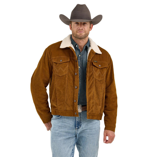112367603 - Men's Wrangler® Cowboy Cut® Sherpa Lined Corduroy Jacket