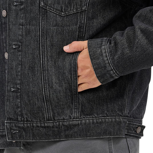 112367635 - Wrangler® Lined Denim Jacket - Washed Black