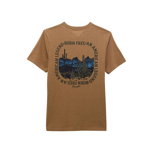 112368737 - Wrangler® Men's Short Sleeve T-Shirt - Regular Fit - Tobacco Brown Heather