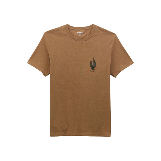 112368737 - Wrangler® Men's Short Sleeve T-Shirt - Regular Fit - Tobacco Brown Heather