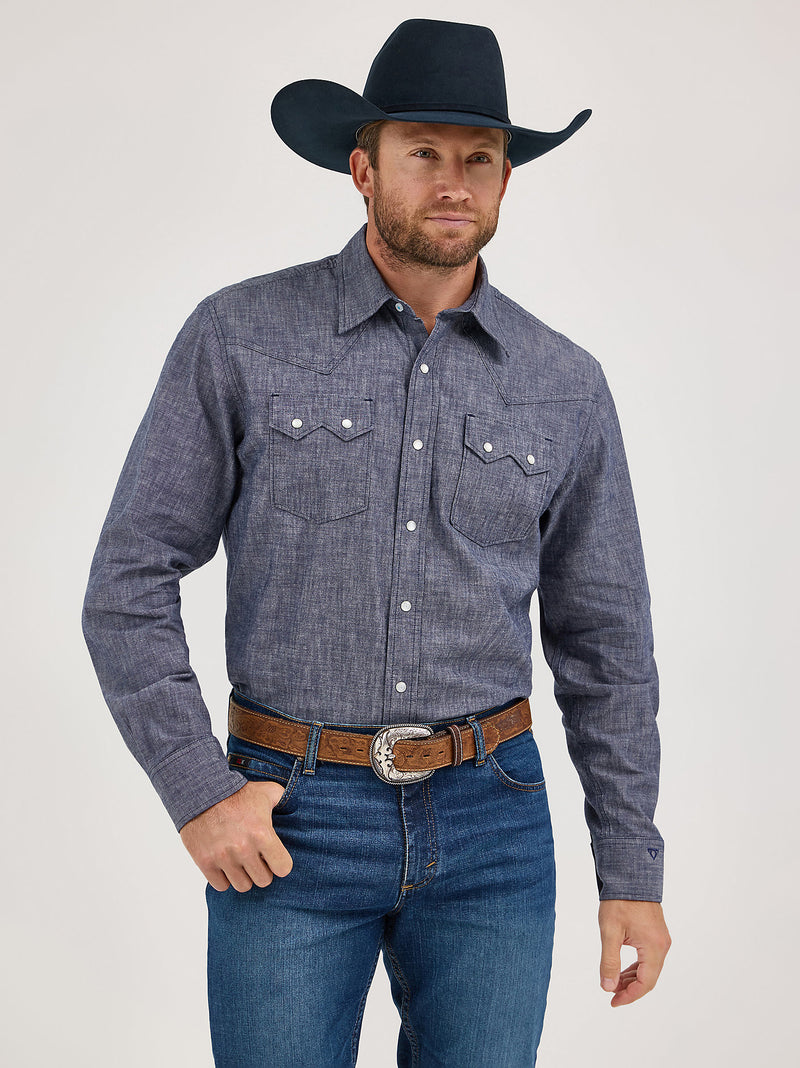 Load image into Gallery viewer, 112369519 - Wrangler Men's Cody Johnson Navy Western Snap

