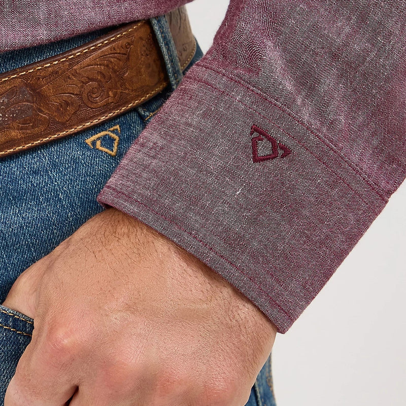 Load image into Gallery viewer, 112369520 - Wrangler Men's Cody Johnson Burgundy Western Snap
