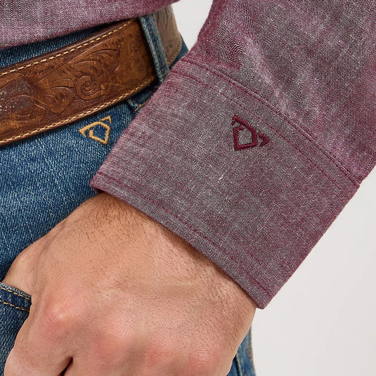 112369520 - Wrangler Men's Cody Johnson Burgundy Western Snap
