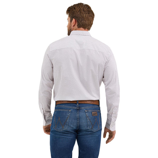 112369549- Wrangler® X Cody Johnson Long Sleeve Shirt - Classic Fit - White/Fig