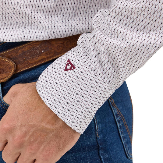 112369549- Wrangler® X Cody Johnson Long Sleeve Shirt - Classic Fit - White/Fig