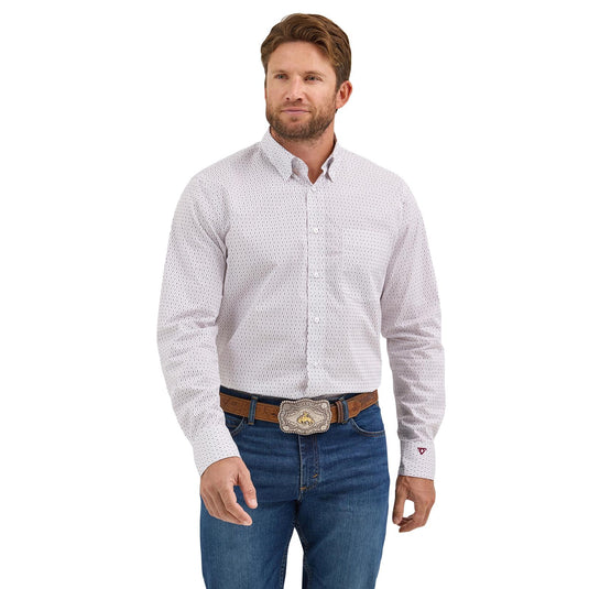 112369549- Wrangler® X Cody Johnson Long Sleeve Shirt - Classic Fit - White/Fig