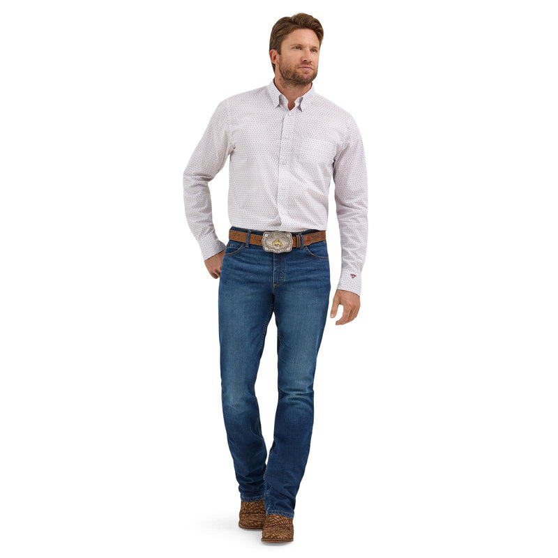 Load image into Gallery viewer, 112369549- Wrangler® X Cody Johnson Long Sleeve Shirt - Classic Fit - White/Fig
