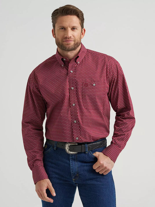 112369639- Wrangler® George Strait™ Long Sleeve Button Down One Pocket Shirt