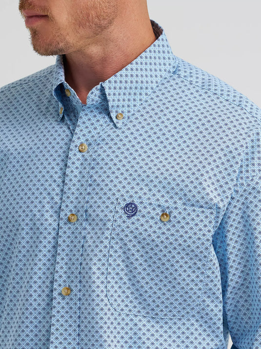 112374582 - Wrangler® George Strait™ Long Sleeve Button Down One Pocket Shirt