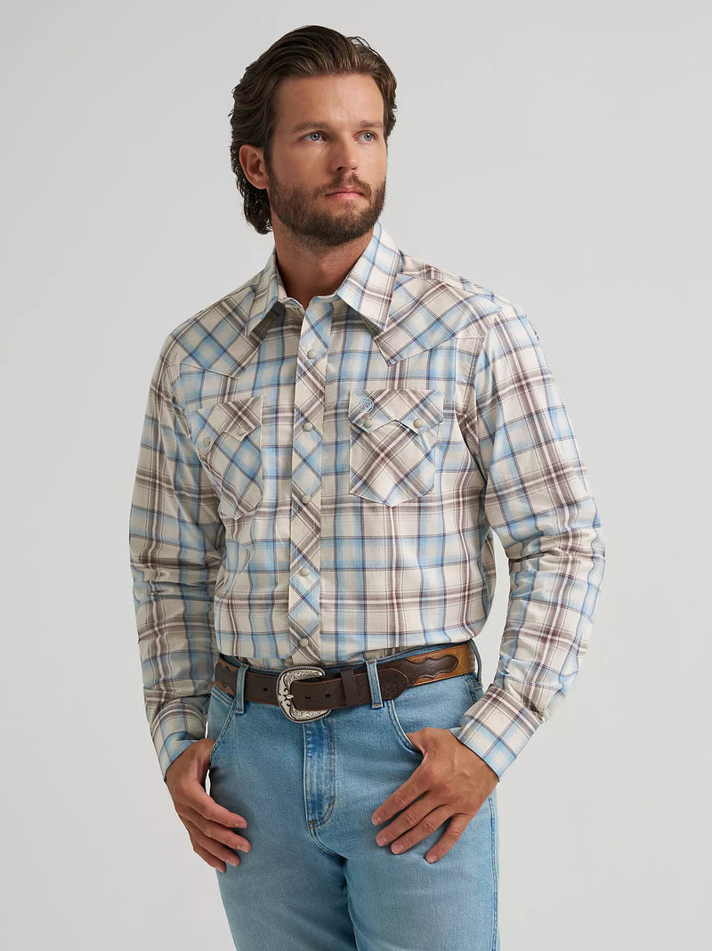 Load image into Gallery viewer, 112374742 - Wrangler Men's Retro® Long Sleeve Sawtooth Snap Pocket Western Shirt
