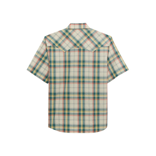 112374757 - Wrangler Retro® Short Sleeve Shirt - Modern Fit - Ecru/Green