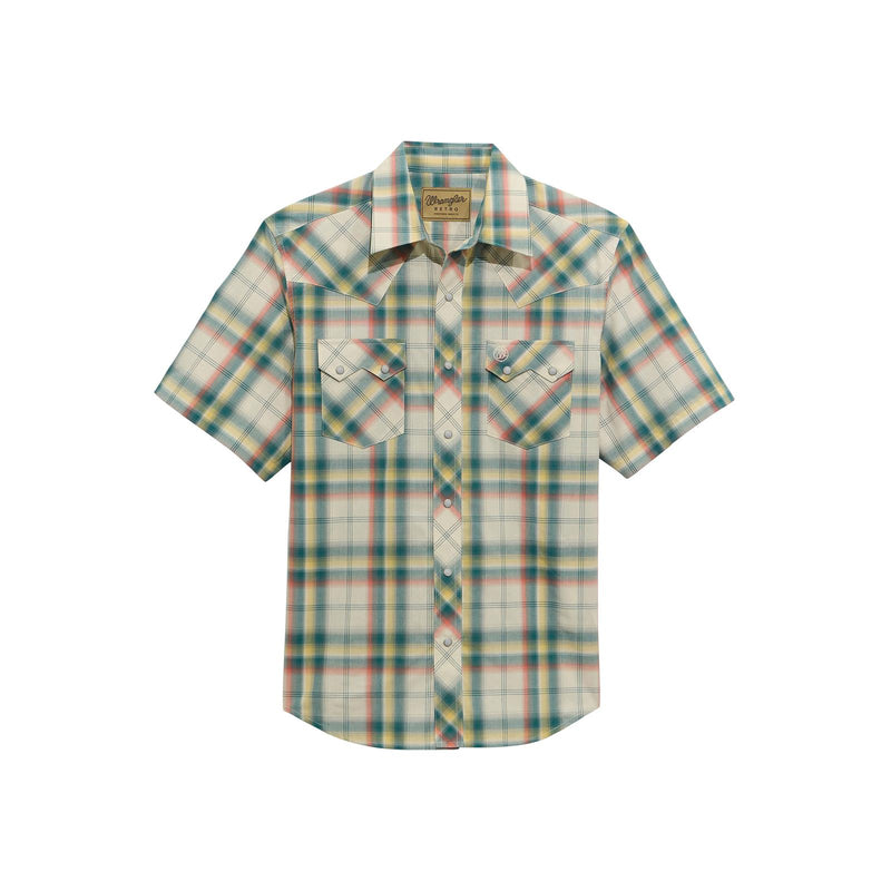 Load image into Gallery viewer, 112374757 - Wrangler Retro® Short Sleeve Shirt - Modern Fit - Ecru/Green
