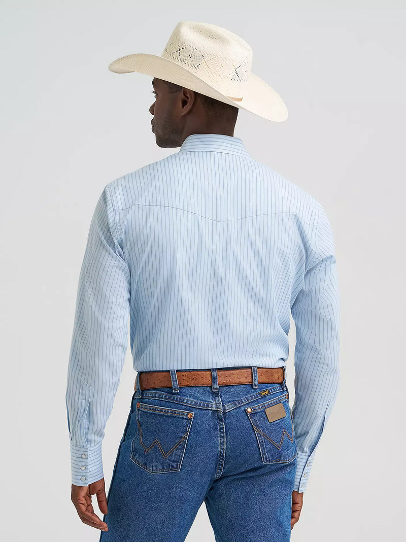 Load image into Gallery viewer, 112374876 - Wrangler Men's Wrinkle Resist Long Sleeve Western Snap Stripe Shirt
