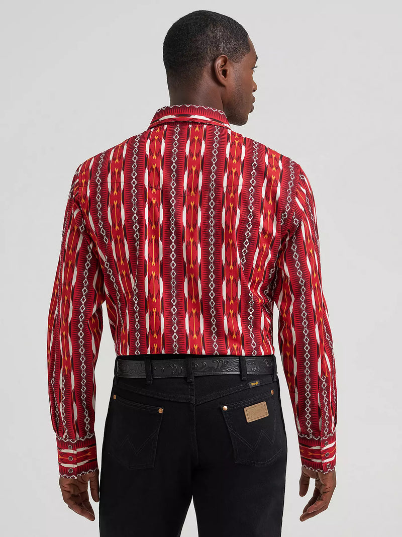 Load image into Gallery viewer, 112374909 - Wrangler Men's Checotah® Long Sleeve Western Snap Printed Shirt
